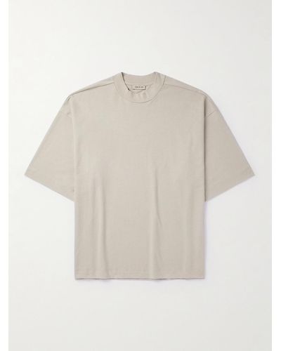 Fear Of God T-shirt da pigiama in jersey di cotone con logo applicato - Bianco