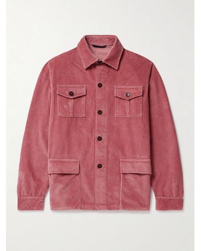 Sid Mashburn Overshirt in velluto a coste di cotone - Rosso