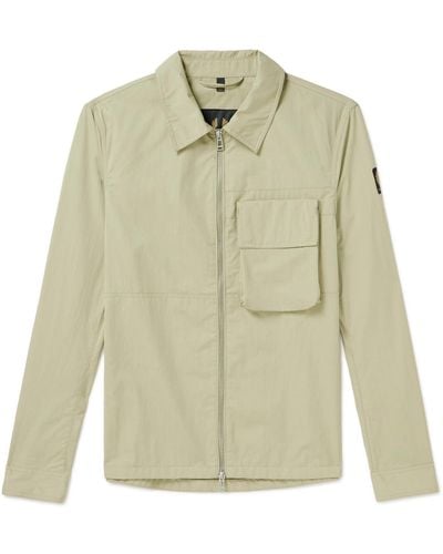 Belstaff Runner Logo-appliquéd Cotton-blend Gabardine Overshirt - Natural