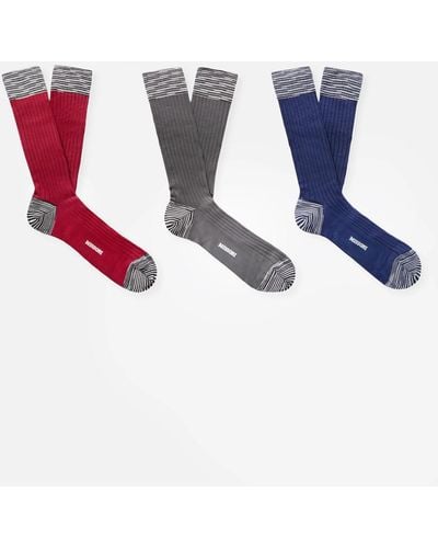 Missoni Set Of Three Ribbed Cotton-blend Socks - Blue