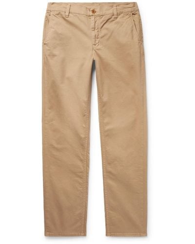 Nudie Jeans Easy Alvin Slim-fit Cotton-blend Chinos - Natural