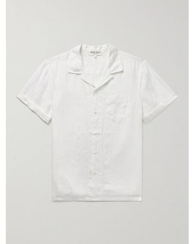 Alex Mill Hemd aus Leinen mit wandelbarem Kragen - Weiß
