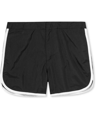 MR P. Straight-leg Mid-length Swim Shorts - Black