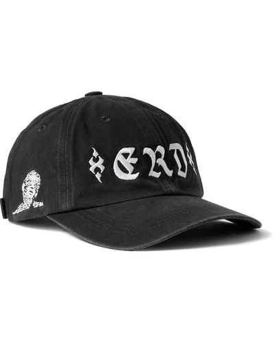 Enfants Riches Deprimes Die In Bed Logo-embroidered Distressed Cotton-twill Baseball Cap - Black