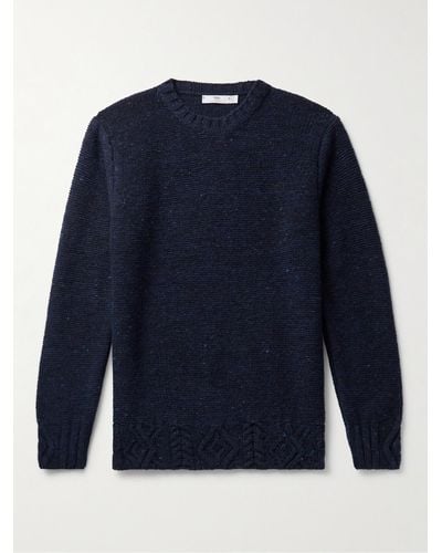 Inis Meáin Pullover in misto lana merino Donegal e cashmere - Blu