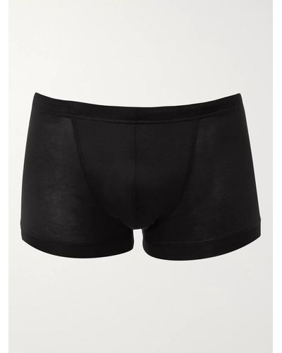 Zimmerli Royal Classic Cotton Boxer Briefs - Black