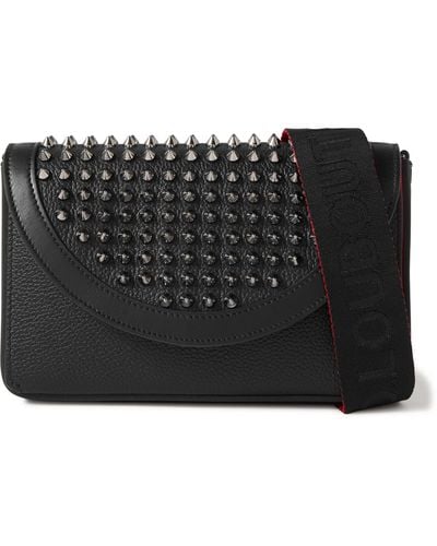 Christian Louboutin Explorafunk Studded Full-grain Leather Messenger Bag - Black