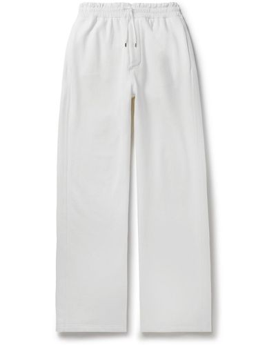 Saint Laurent Wide-leg Cotton-jersey Sweatpants - White