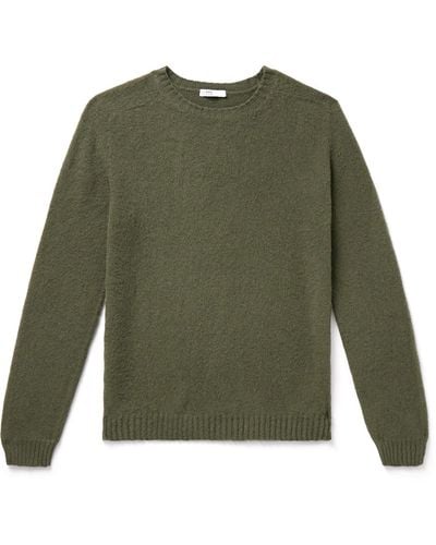 Boglioli Brushed Wool And Cashmere-blend Sweater - Green