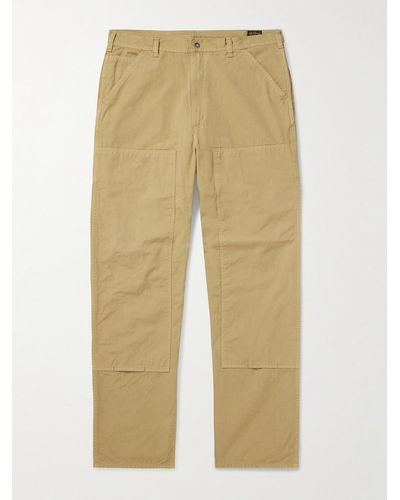 Orslow Double Knee Straight-leg Cotton Trousers - Natural