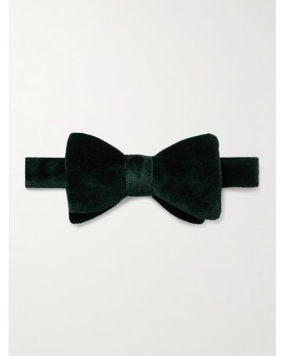 Favourbrook Pre-tied Cotton-velvet Bow Tie - Black