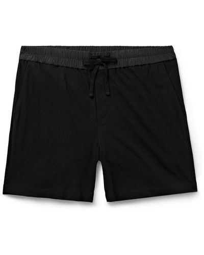James Perse Slim-fit Poplin-trimmed Cotton-jersey Drawstring Shorts - Black