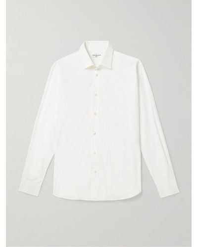 Saint Laurent Camicia slim-fit in popeline di cotone - Bianco