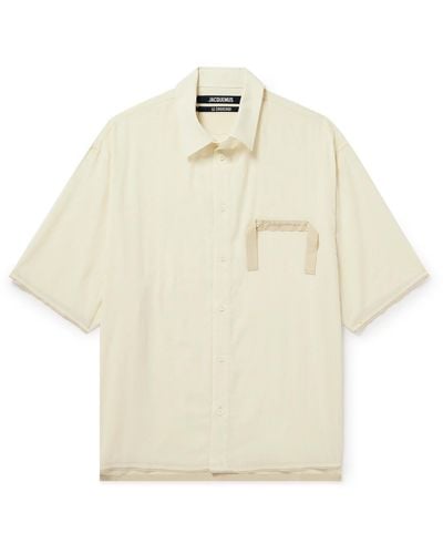 Jacquemus Cabri Webbing-trimmed Cotton-poplin Shirt - White