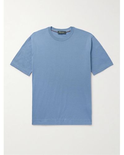 Loro Piana T-Shirt aus Baumwoll-Jersey - Blau