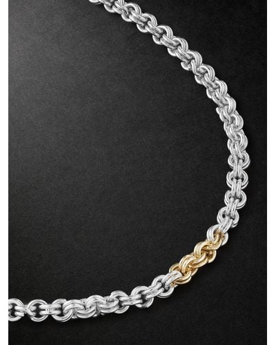 OUIE Keyring Recycled Sterling Silver And 14-karat Gold Chain Necklace - Black