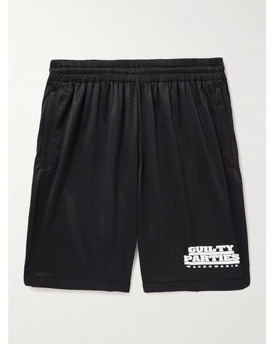 Wacko Maria Straight-leg Logo-print Mesh Shorts - Black