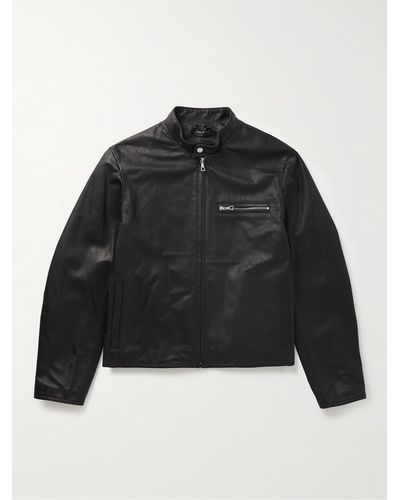 John Elliott Café Racer Leather Jacket - Black