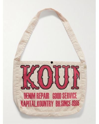 Kapital Tote bag in twill di cotone con stampa Kountry Factory - Rosso