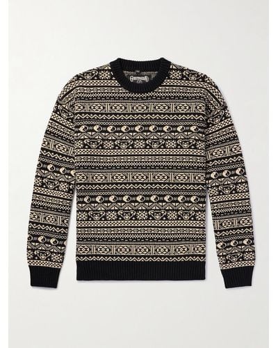 Schott Nyc Grateful Dead Pullover aus Baumwolle mit Intarsienmuster - Grau