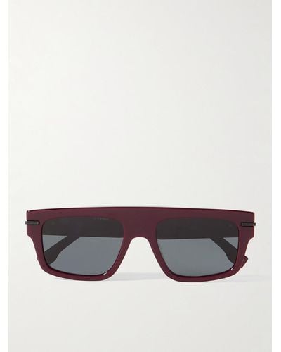 Fendi Occhiali da sole in acetato con montatura D-frame graphy - Rosso