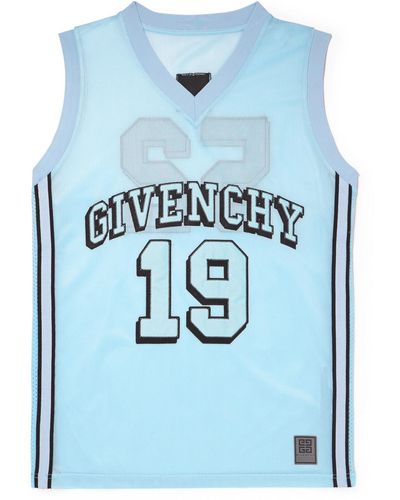 Givenchy Logo-embroidered Mesh Tank Top - Blue