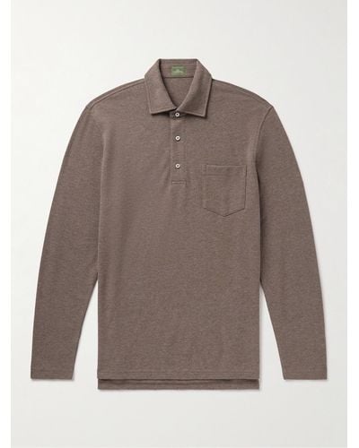 Sid Mashburn Pima Cotton Polo Shirt - Brown