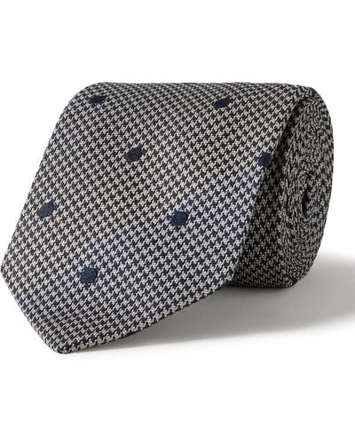 Kingsman Drake's 8cm Polka Dot Silk-grenadine Jacquard Tie - Gray
