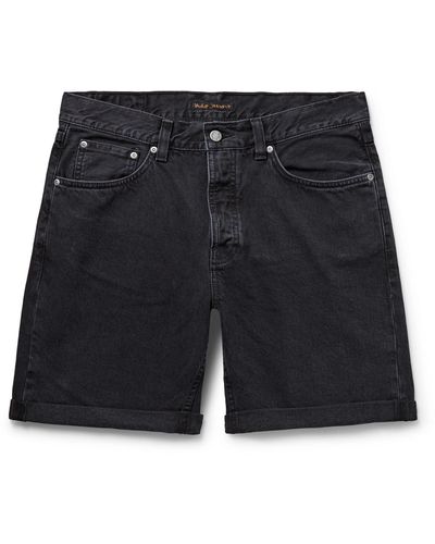 Nudie Jeans Josh Straight-leg Denim Shorts - Black