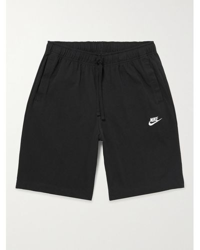 Nike Shorts in jersey di cotone con coulisse Sportswear Club - Nero