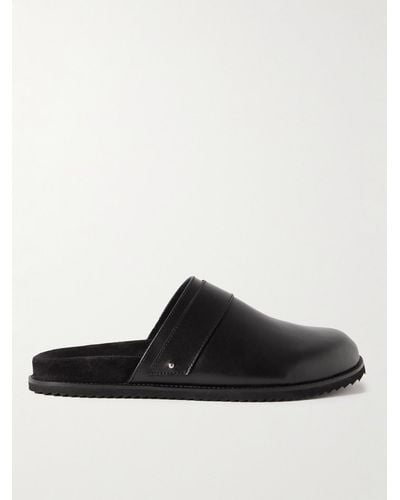 MR P. Leather Slippers - Black