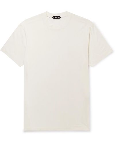 Tom Ford Lyocell And Cotton-blend Jersey T-shirt - White