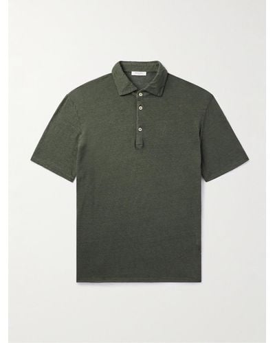 Boglioli Linen-jersey Polo Shirt - Green