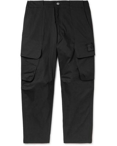 Stone Island Shadow Project Straight-leg Stretch Cotton-blend Gabardine Cargo Pants - Black