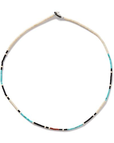 Mikia Silver Multi-stone Beaded Necklace - Natural