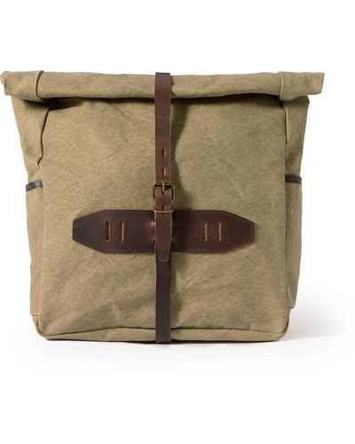 Bleu De Chauffe Jamy Leather-trimmed Canvas Backpack - Natural