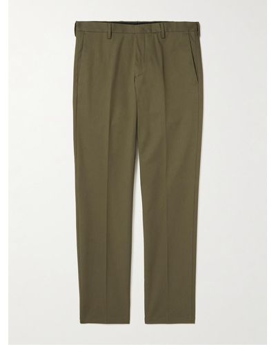 Paul Smith Tapered Organic-cotton Twill Pants - Green