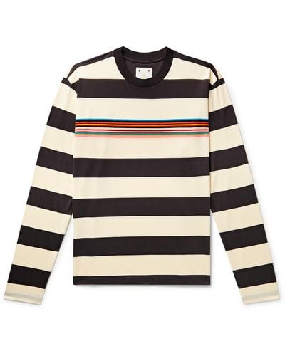 Pop Trading Co. Paul Smith Logo-embroidered Striped Cotton-jersey T-shirt - White