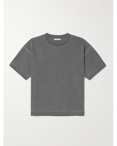 John Elliott T-shirt cropped in jersey di cotone Reversed - Grigio