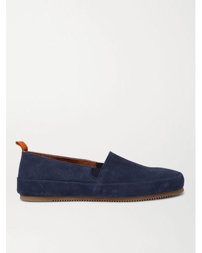 Mulo Loafers aus Veloursleder - Blau