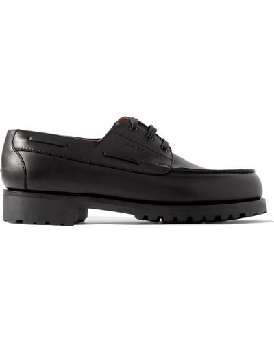 J.M. Weston Leather Derby Shoes - Black