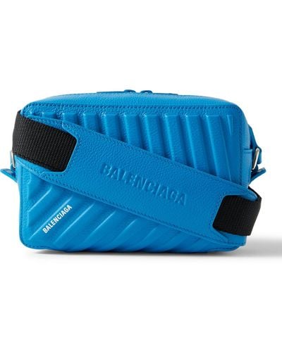 Balenciaga Full-grain Leather Camera Bag - Blue