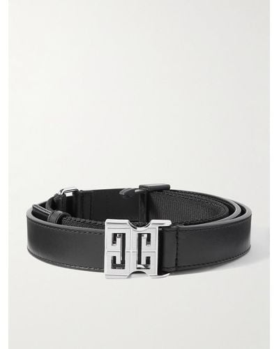 Givenchy Cintura in pelle e tela 4G - Nero