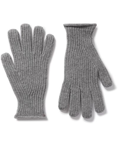 MR P. Ribbed Wool Gloves - Gray