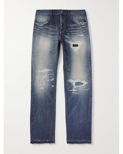 Givenchy Straight-leg Distressed Jeans - Blue