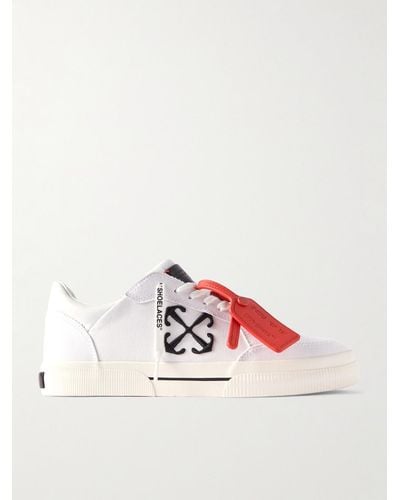 Off-White c/o Virgil Abloh Sneakers aus Canvas mit Logostickerei und Lederbesatz - Weiß
