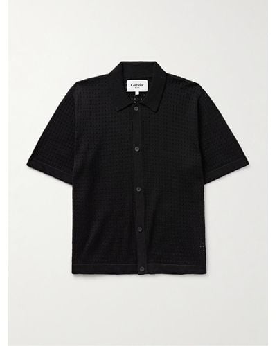 Corridor NYC Pointelle-knit Cotton Shirt - Black