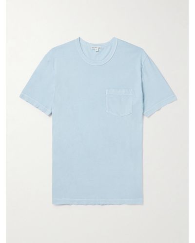 James Perse T-Shirt aus Jersey aus gekämmter Baumwolle - Blau