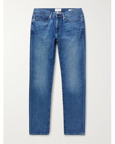 FRAME L'Homme Skinny Jeans aus Stretch-Denim - Blau