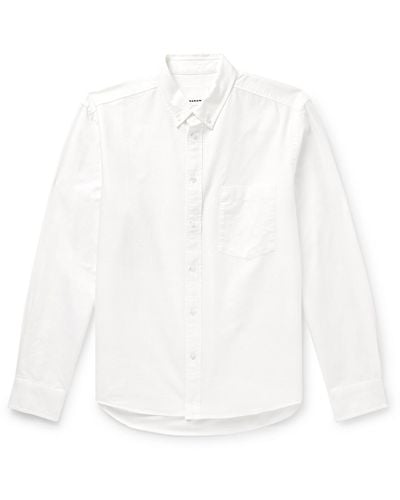 Isabel Marant Jasolo Button-down Collar Cotton Oxford Shirt - White